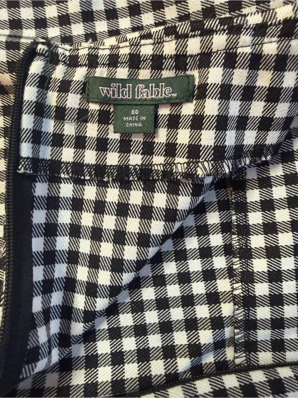 wild fable Black and White Gingham Mini Skirt - Picture 3 of 4